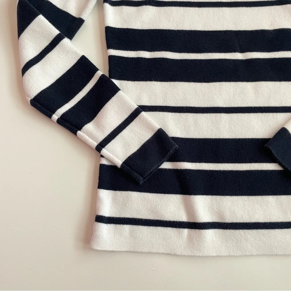Tommy Hilfiger Stripe Cotton Sweater Navy White Size S Fall Winter Sailor - Picture 6 of 13